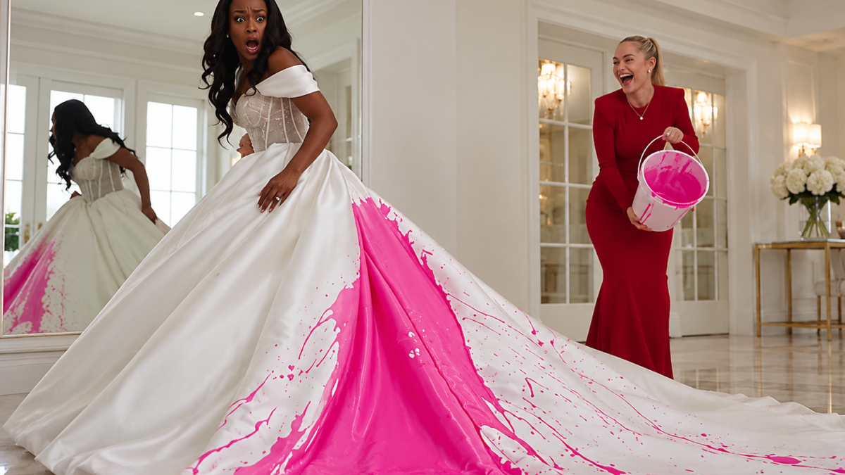 SHE DESTROYED THE BRIDE’S WEDDING DRESS… BUT THE BRIDE TURNED IT INTO A MASTERPIECE THAT SHOCKED EVERYONE!