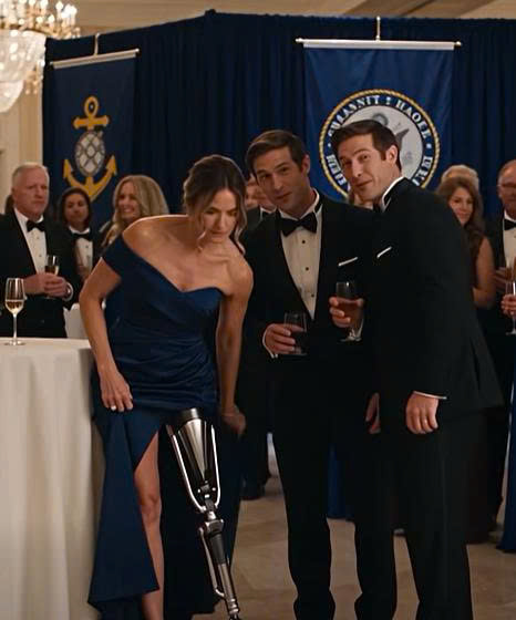 “THE ADMIRAL SAW HER PROSTHETIC LEG… THEN KNELT BEFORE HER!”