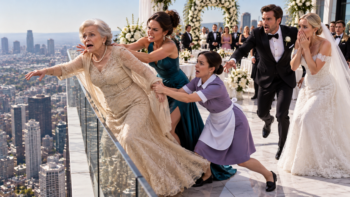 THE BRIDE’S SISTER PUSHED HIS MOTHER TOWARD THE EDGE… THEN THE GROOM SAW EVERYTHING!