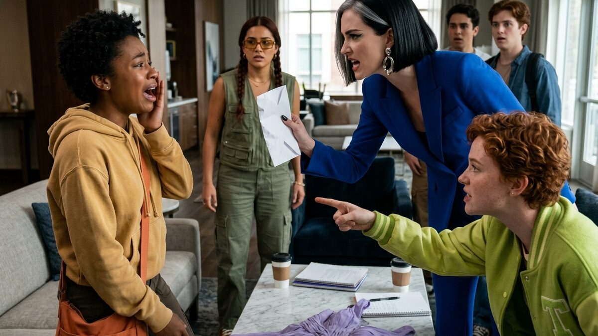Toxic friend falsely accused me of ruining a purple designer dress while humiliating a poor college student
