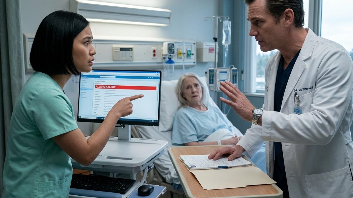 Doctor ignored patient allergy warning while nurse Sofia defended an elderly woman
